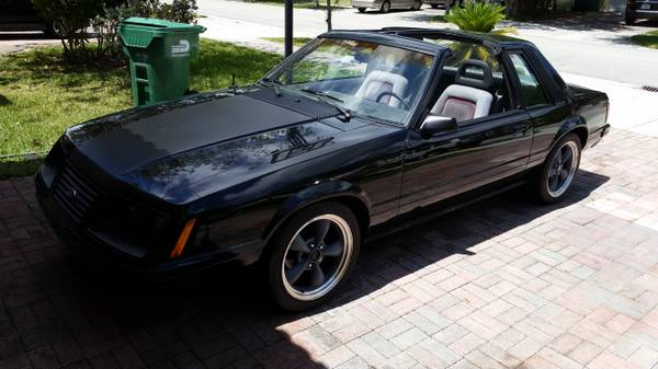 Black 1983 Mustang GT with T-Tops