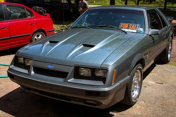 1986 Foxbody Mustang with for sale sign