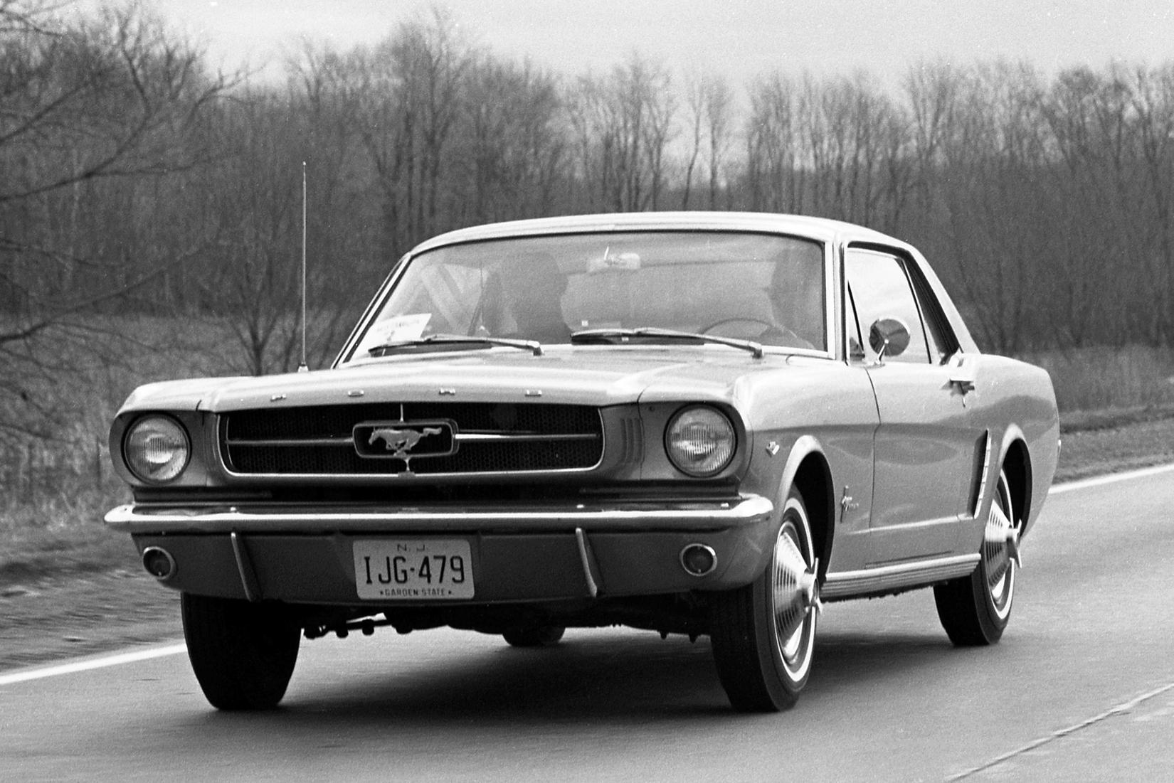 1964.5 Ford Mustang black & white pic