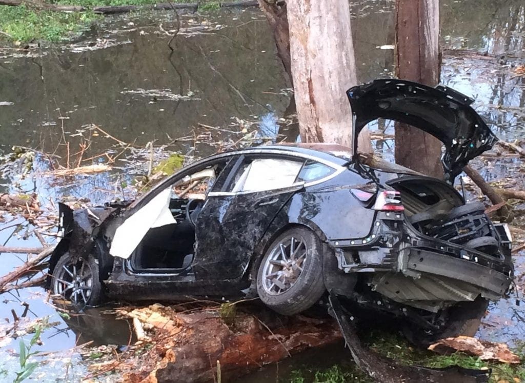 2018 Tesla after drunk driver accident