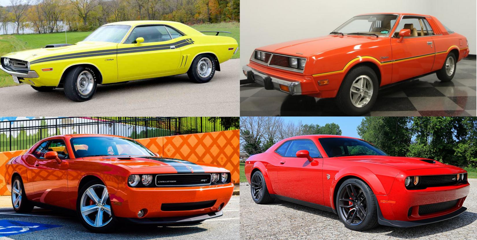 1971 Challenger, 1978 Challenger, 2008 Challenger, 2020 Challenger Hellcat