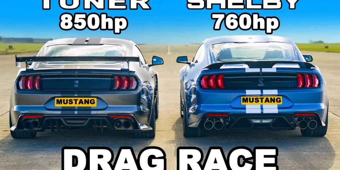 Ford Mustang Shelby GT500 v Tuned 850hp Mustang- DRAG RACE