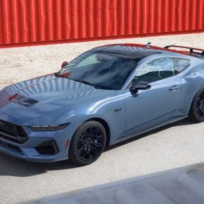7th Generation Mustang parked in shipyard