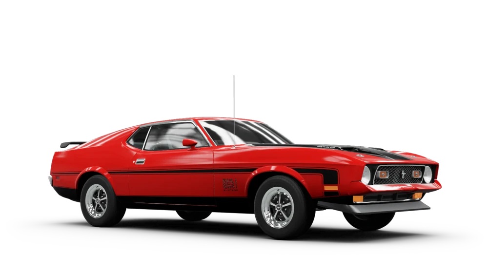 Red 1971 Ford Mustang Mach 1 in the Forza Horizon series
