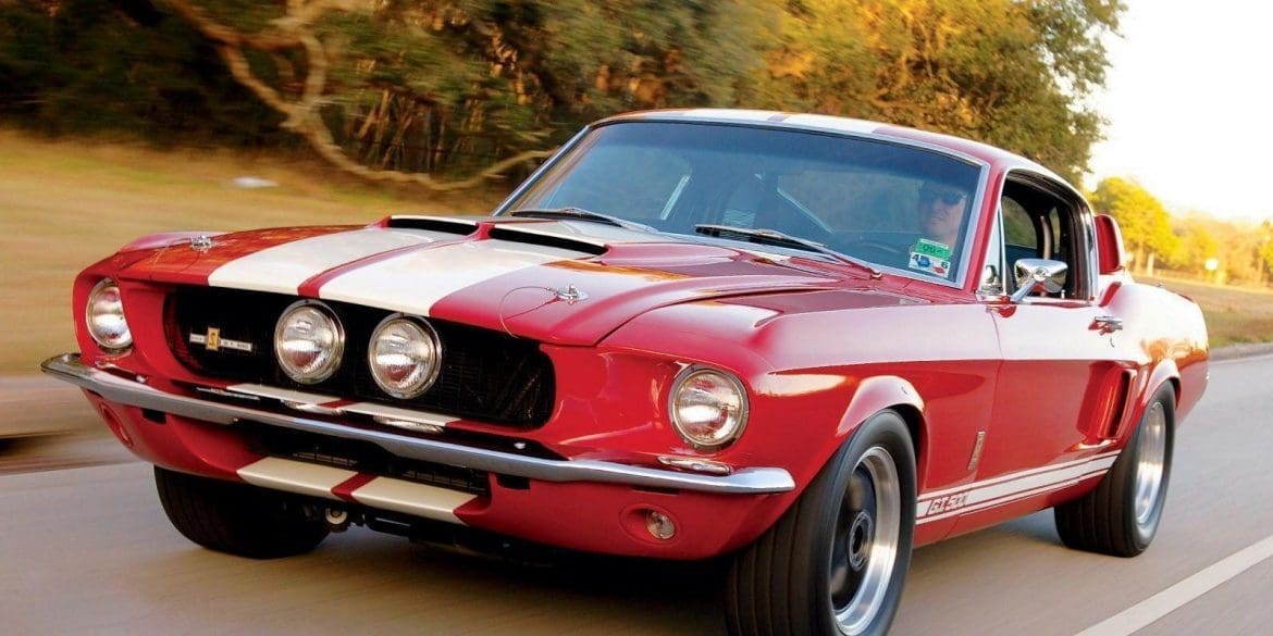 1967 red first generation Ford Mustang