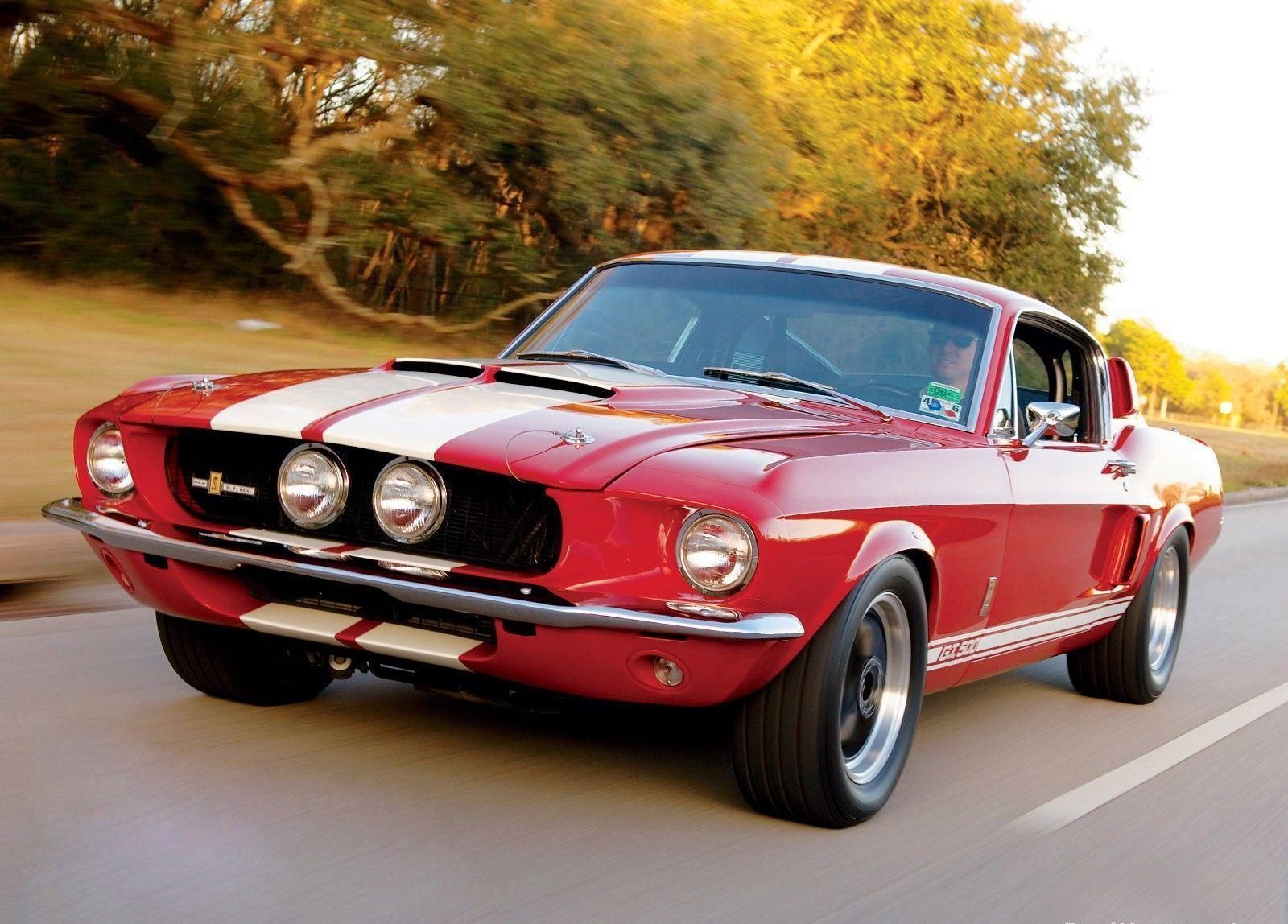 1967 red first generation Ford Mustang