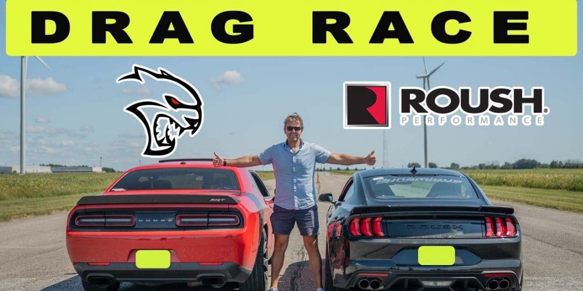 Drag and Roll Race: 2021 Ford Mustang Roush Stage 3 vs Dodge Challenger Hellcat