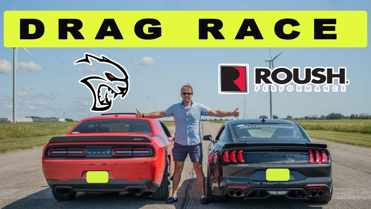 Drag and Roll Race: 2021 Ford Mustang Roush Stage 3 vs Dodge Challenger Hellcat