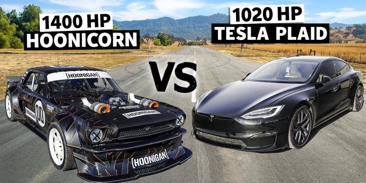 1400 HP Mustang vs Tesla Model S Plaid