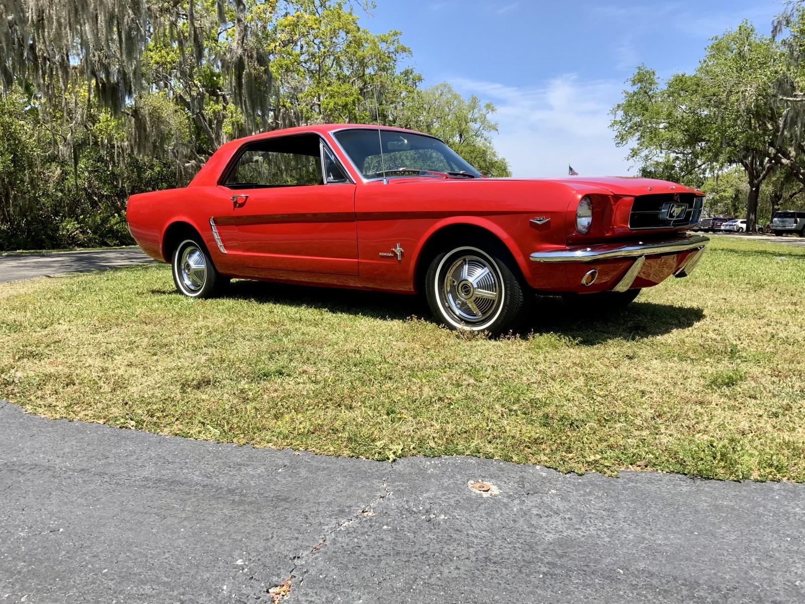 Red 1964.5 Ford Mustang