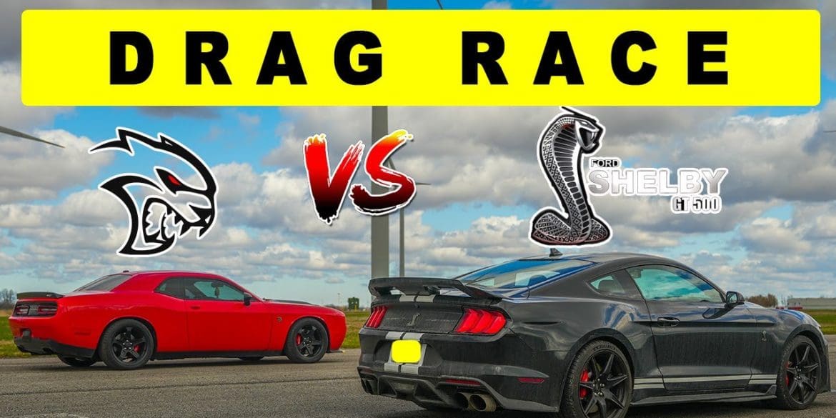 Drag & Roll Race: 2022 Ford Shelby GT500 vs Dodge Challenger Hellcat