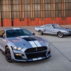 Modern 2022 Heritage Edition GT500 Along Side 1967 GT 500