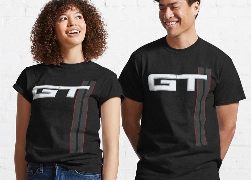 Modern GT Logo & Racing Stripe Ford Mustang t-shirt