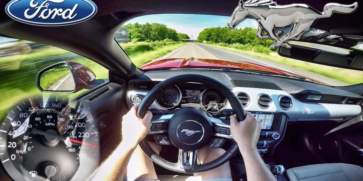 Driving A Ford Mustang EcoBoost At Full Speed On Autobahn