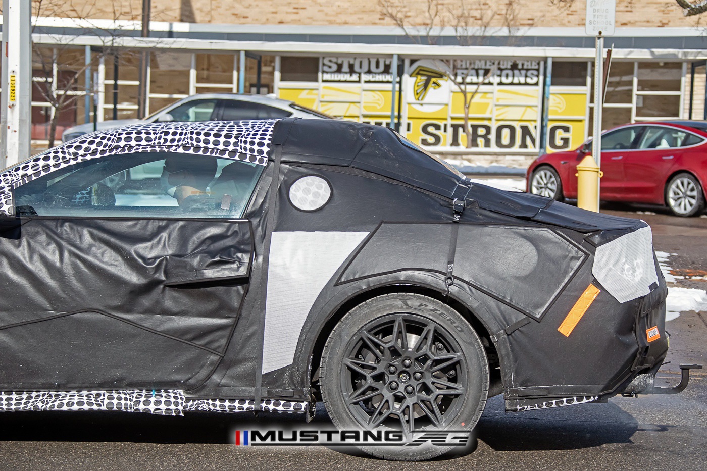Much more heavily camouflaged than most test mules, and those wheels are definitely not “normal spec.”