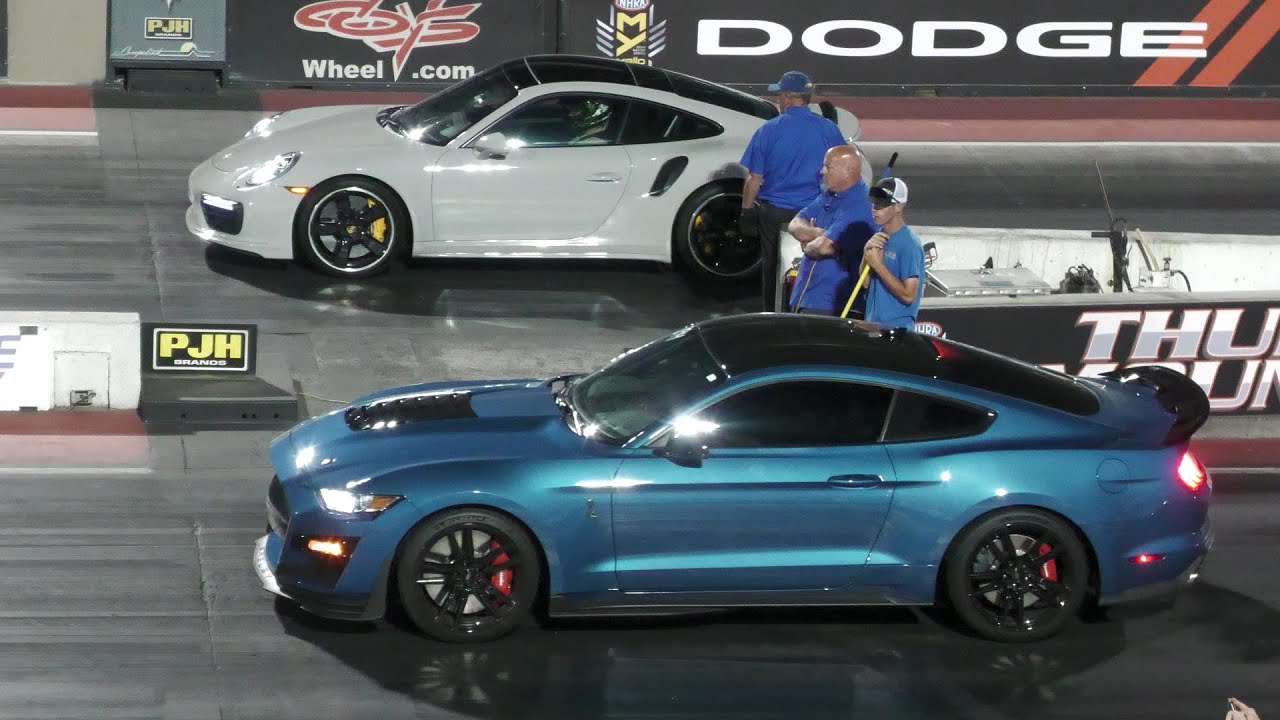 2020 Shelby GT500 vs Porsche 911 Turbo S Quarter-Mile Drag Race