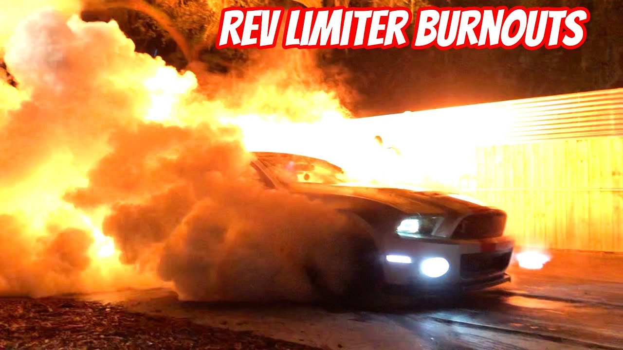 Shelby GT500 Does A Burnout & Burst Into Flames!