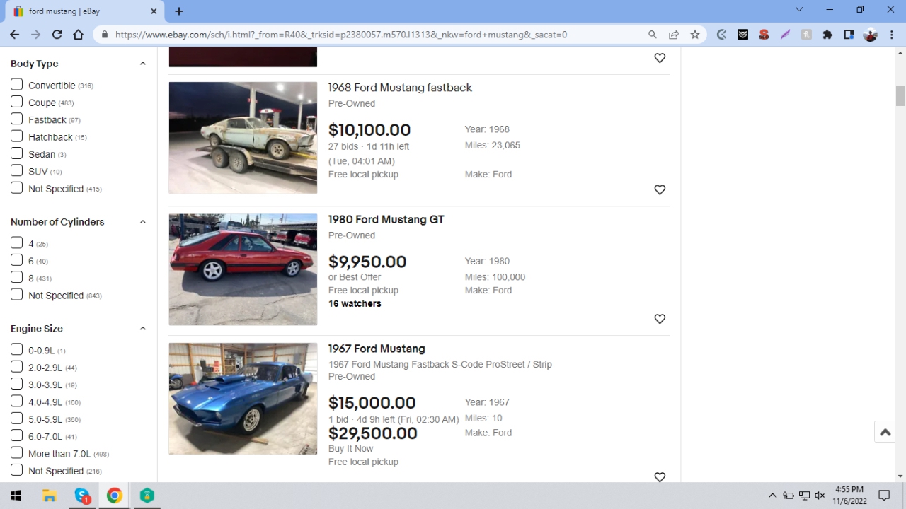 Search results for Ford Mustang on eBay