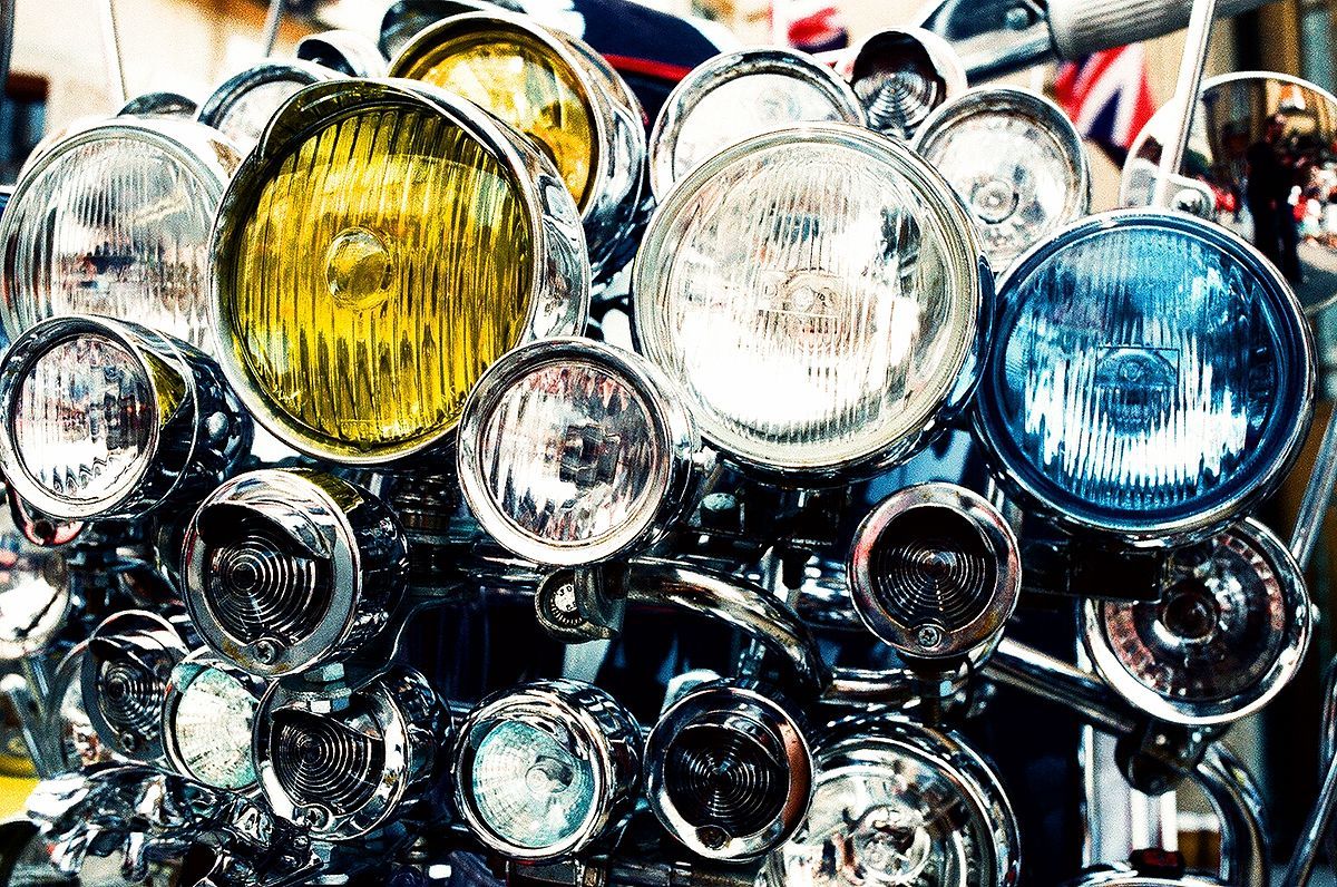 Various types of headlights