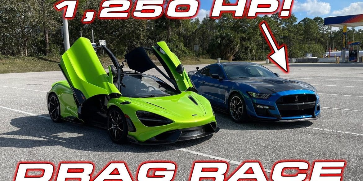 1250 HP Shelby GT500 Challenges A McLaren 765LT In A Drag Race