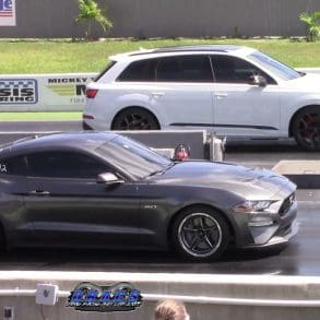S550 Ford Mustang GT Lining Up Against An Audi SQ7