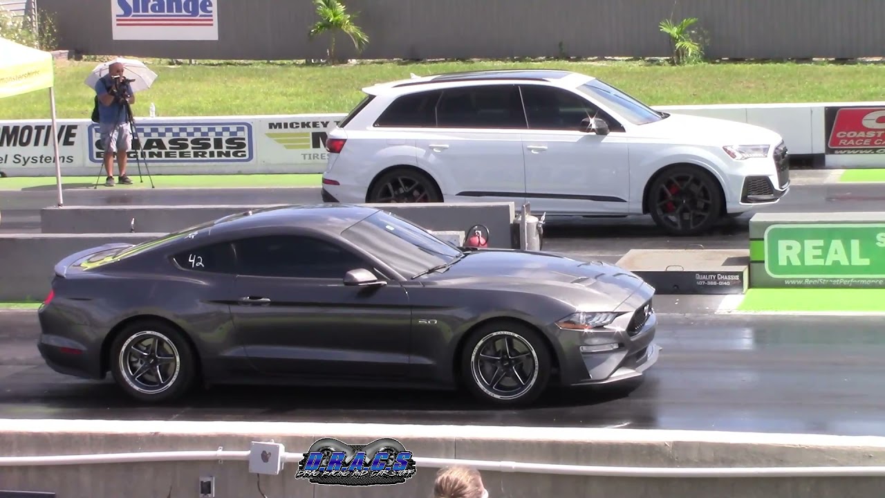 S550 Ford Mustang GT Lining Up Against An Audi SQ7