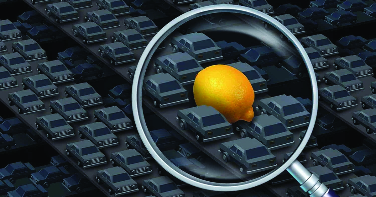 Lemon surrounded by cars