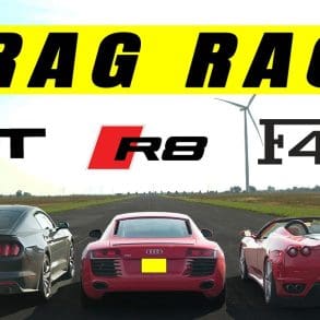 Ford Mustang GT Lines Up Against An Audi R8 And A Ferrari F430 In A Drag Race!