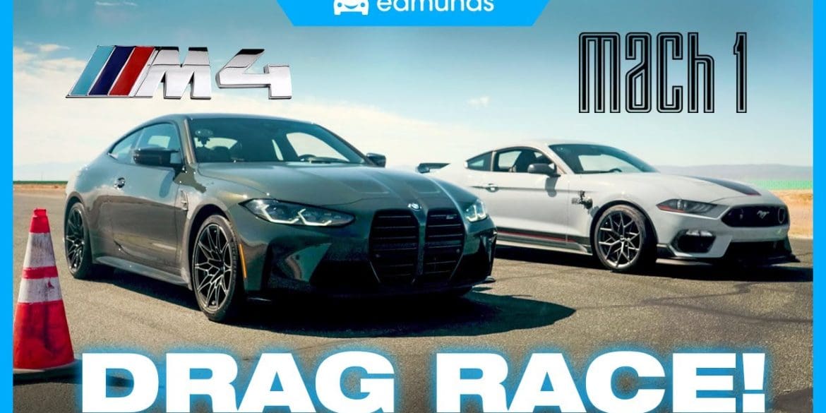 DRAG RACE: 2021 Ford Mustang Mach 1 vs 2021 BMW M4 Competition