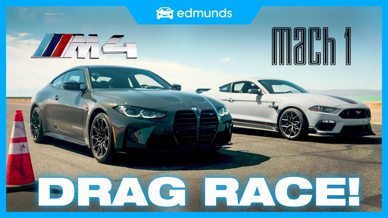 DRAG RACE: 2021 Ford Mustang Mach 1 vs 2021 BMW M4 Competition