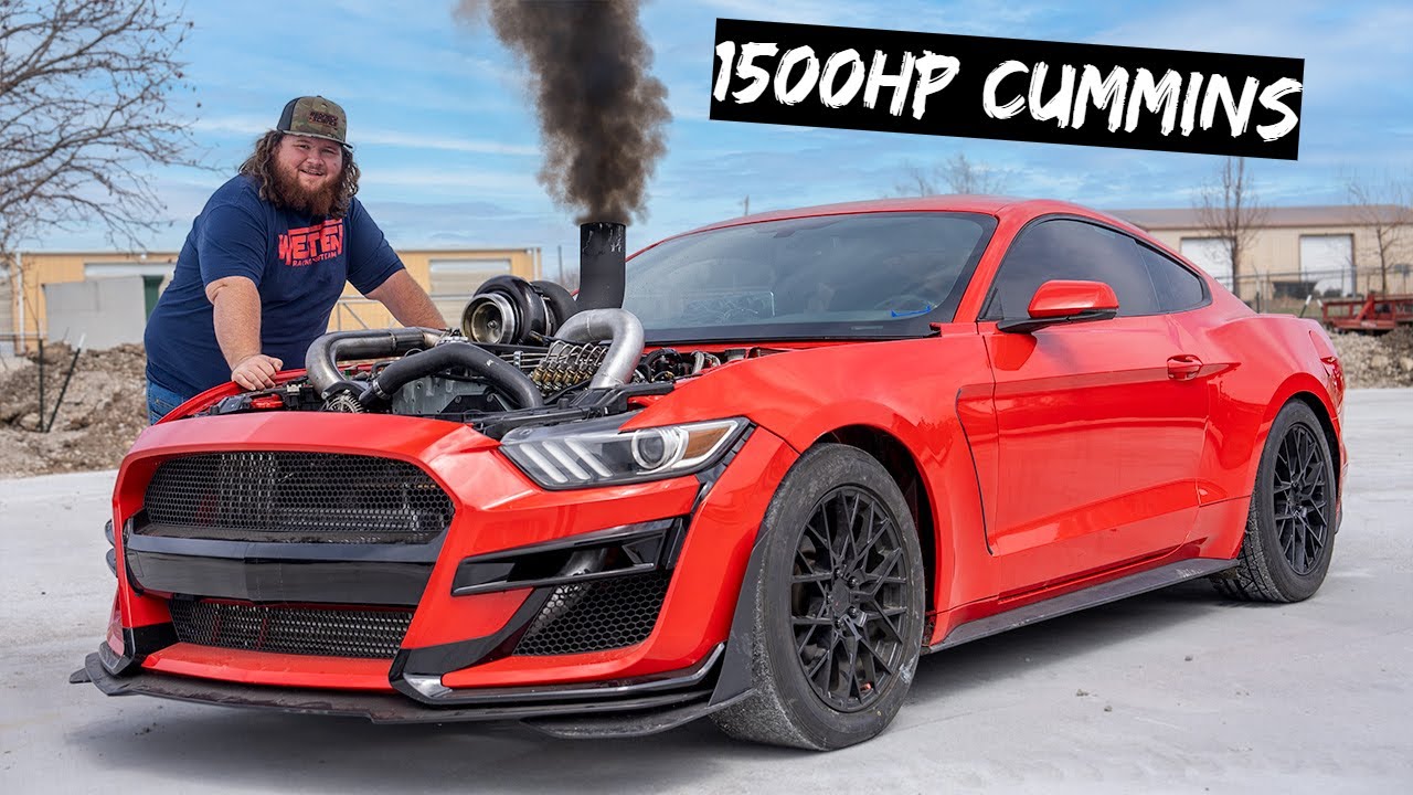 Here's What Happens When You Install A 1500HP Diesel Engine In A Mustang