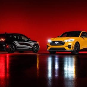 Black and Yellow Electric Mustang
