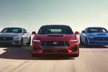 2024 Ford Silver, Red and Blue Mustangs