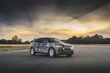 2024 Ford Mustang Mach E Rally in camo wrap